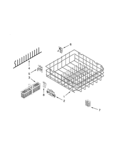 Lower Rack Parts Diagram and Parts List for KUDS30IXBTA  KitchenAid Dishwasher