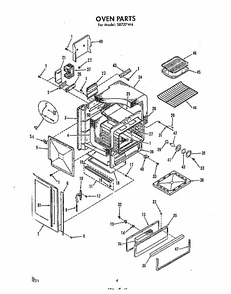 Oven Diagram and Parts List for S8757*4  Roper Range