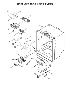 Refrigerator Liner Parts Diagram and Parts List for KRFF302EBL01  KitchenAid Refrigerator