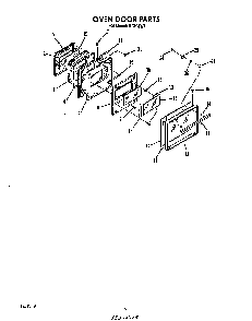 Oven Door Diagram and Parts List for B9308*4  Roper Range