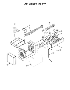 Ice Maker Parts Diagram and Parts List for KRFF302EBL01  KitchenAid Refrigerator