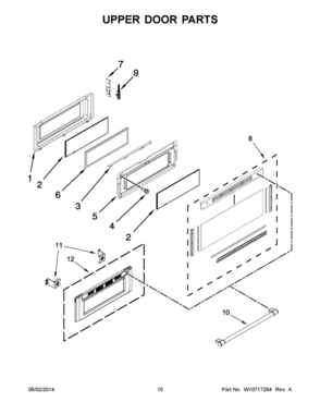 06 - UPPER DOOR PARTS Diagram and Parts List for YMET8720DH00  Whirlpool Range