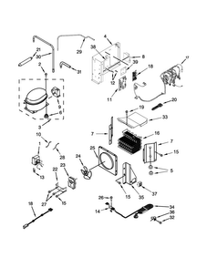 Upper Unit Parts Diagram and Parts List for KBSN608EPA00  KitchenAid Refrigerator