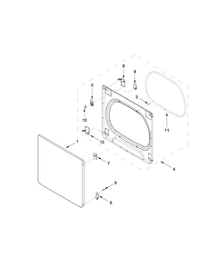 Door Parts Diagram and Parts List for 11069132413  Kenmore Dryer