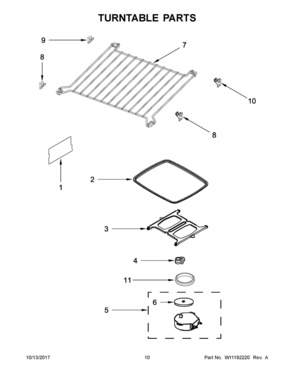 06 - TURNTABLE PARTS Diagram and Parts List for MMV5219FZ3  Whirlpool Microwave Oven Combo