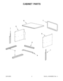 CABINET PARTS Diagram and Parts List for KBMS1454BBL0  KitchenAid Microwave