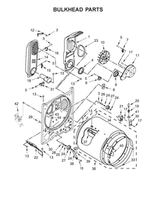 Bulkhead Parts Diagram and Parts List for 11075232610  Kenmore Dryer