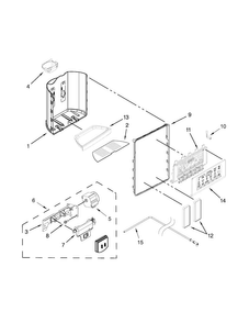 Dispenser Parts Diagram and Parts List for WRS576FIDM00  Whirlpool Refrigerator