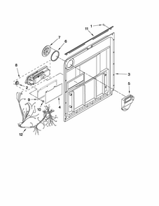 Inner Door Parts Diagram and Parts List for 66513044K113  Kenmore Dishwasher