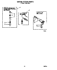 Water System Diagram and Parts List for 6MAX5133VW1  Whirlpool Washer