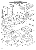 SHELF Diagram and Parts List for ET22DMXDW00  Whirlpool Refrigerator