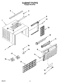 CABINET PARTS Diagram and Parts List for CA15WYR0  Crosley Air Conditioner