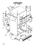CABINET Diagram and Parts List for 3ET22RKXZW00  Whirlpool Refrigerator