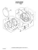 DOOR PARTS Diagram and Parts List for WED9470WW2  Whirlpool Dryer