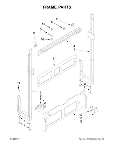 Part Location Diagram of W10717691 Whirlpool Frame, uprights (left hand)
