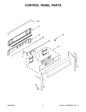 03 - CONTROL PANEL PARTS Diagram and Parts List for YKFID500ESS0  Whirlpool Range