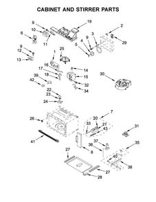 Cabinet And Stirrer Parts Diagram and Parts List for KMBP107EBS01  KitchenAid Microwave