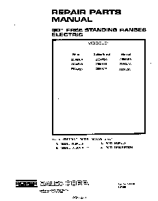 Front Cover Diagram and Parts List for 2384*0A  Roper Range