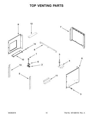 Top Venting Parts Diagram and Parts List for WOC54EC0AB05  Whirlpool Microwave Oven Combo