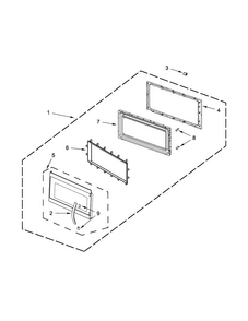 Door Parts Diagram and Parts List for WMH53520CW1  Whirlpool Microwave