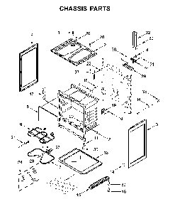 Chassis parts Diagram and Parts List for YWFC150M0JB0  Whirlpool Range