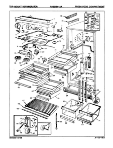 03 - Fresh Food Compartment Diagram and Parts List for RB23HA-3A  Whirlpool Refrigerator