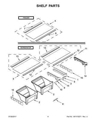 Shelf Parts Diagram and Parts List for IRT138FDM00  Whirlpool Refrigerator