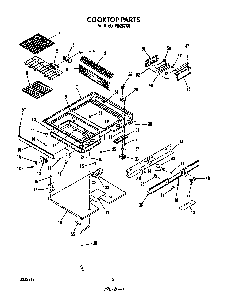 Cook Top Diagram and Parts List for N9257*0  Roper Range