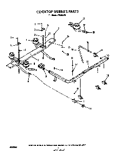 Cook Top Burner Diagram and Parts List for F8858*0  Roper Range