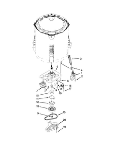 Gearcase, Motor And Pump Parts Diagram and Parts List for 7MWTW1706BM0  Whirlpool Washer