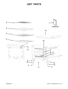 Unit Parts Diagram and Parts List for KCO253CU0  KitchenAid Toaster Oven