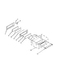 Upper Door Parts Diagram and Parts List for KFDD500ESS00  KitchenAid Range