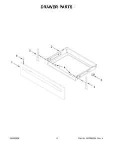 Drawer Parts Diagram and Parts List for WFG525S0JB6  Whirlpool Range