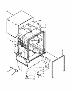 Tub And Frame Parts Diagram and Parts List for 66513093N410  Kenmore Dishwasher