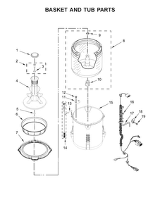 Basket And Tub Parts Diagram and Parts List for CAE2765FQ0  Whirlpool Washer