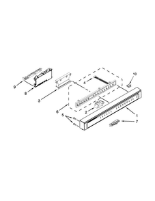 Control Panel And Latch Parts Diagram and Parts List for WDF530PLYM7  Whirlpool Dishwasher