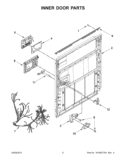 INNER DOOR PARTS Diagram and Parts List for WDF111PABW1  Whirlpool Dishwasher