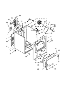 Cabinet Parts Diagram and Parts List for 1106012511  Kenmore Dryer
