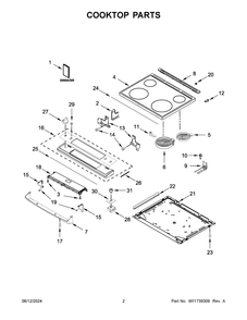 Part Location Diagram of W11541095 Whirlpool COOKTOP
