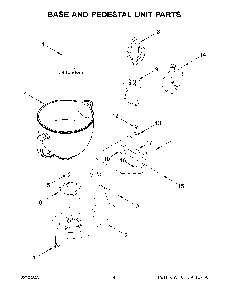 Base And Pedestal Unit Parts Diagram and Parts List for KSM155GBCA5  KitchenAid Mixer