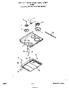 Main Top Diagram and Parts List for F9857*0  Roper Range