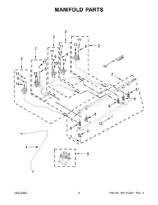Manifold Parts Diagram and Parts List for KSDB900ESS9  KitchenAid Range