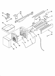 Icemaker Parts, Optional Parts (not Included) Diagram and Parts List for GB9SHDXPB12  Whirlpool Refrigerator