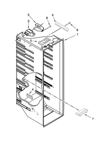 Refrigerator Liner Parts Diagram and Parts List for 5WRS25KNBW02  Whirlpool Refrigerator
