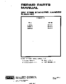 Front Cover Diagram and Parts List for 2204*1A  Roper Range