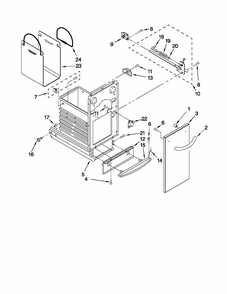 Container Parts Diagram and Parts List for 66514732111  Kenmore Trash Compactor