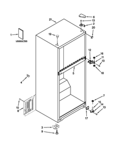Cabinet Parts Diagram and Parts List for W6RXNGFWS03  Whirlpool Refrigerator