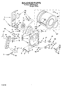 BULKHEAD PARTS Diagram and Parts List for 7MSGDX600LQ1  Whirlpool Dryer