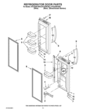REFRIGERATOR DOOR PARTS Diagram and Parts List for KFXS25RYWH4  KitchenAid Refrigerator