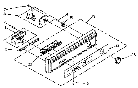Console Diagram and Parts List for DU7400X5-0  Whirlpool Dishwasher